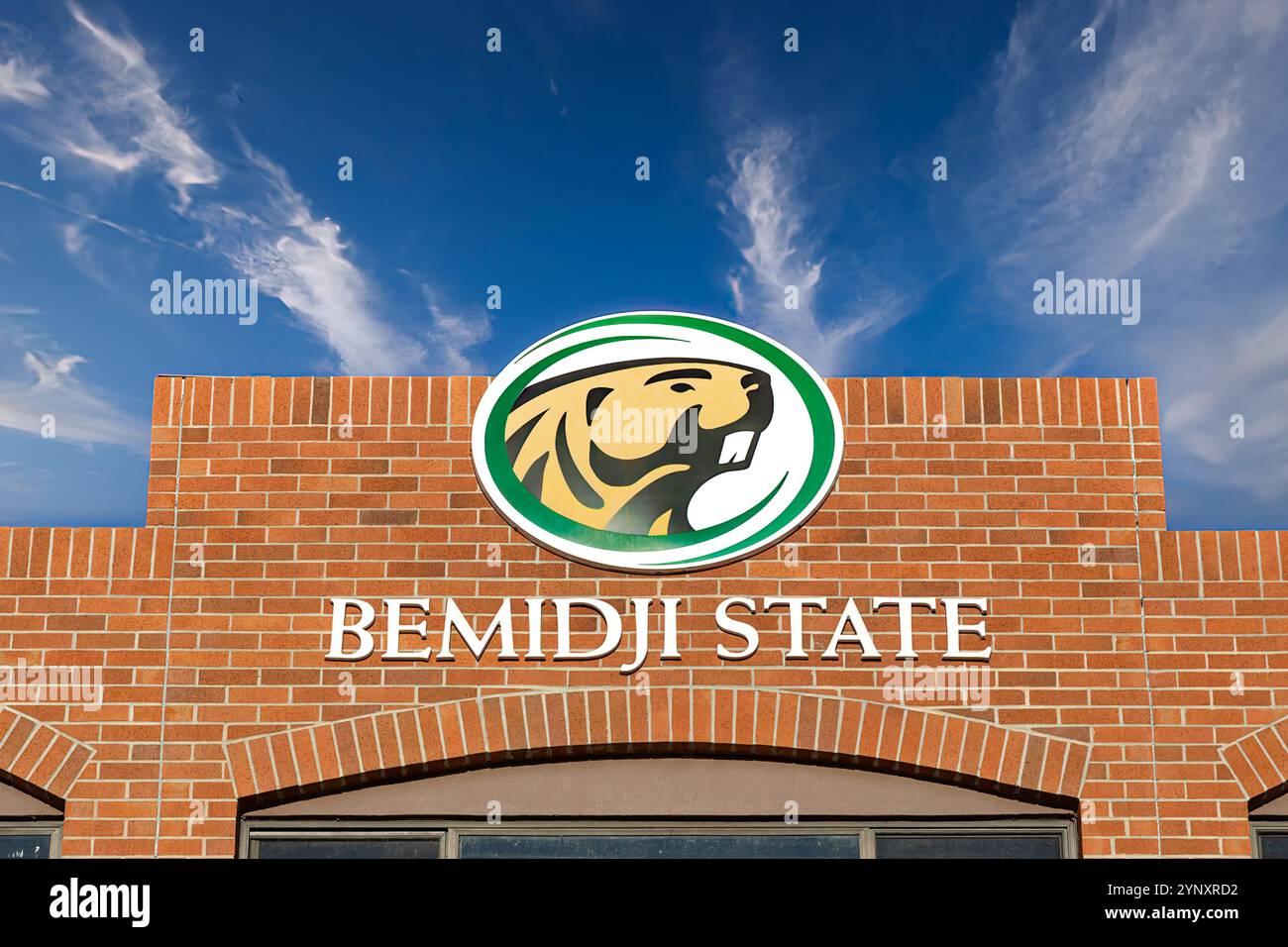 BEMIDJI, Minnesota, Stati Uniti, 17 NOVEMBRE 2024: Bemidji State Beavers log presso la Bemidji State University. Foto Stock