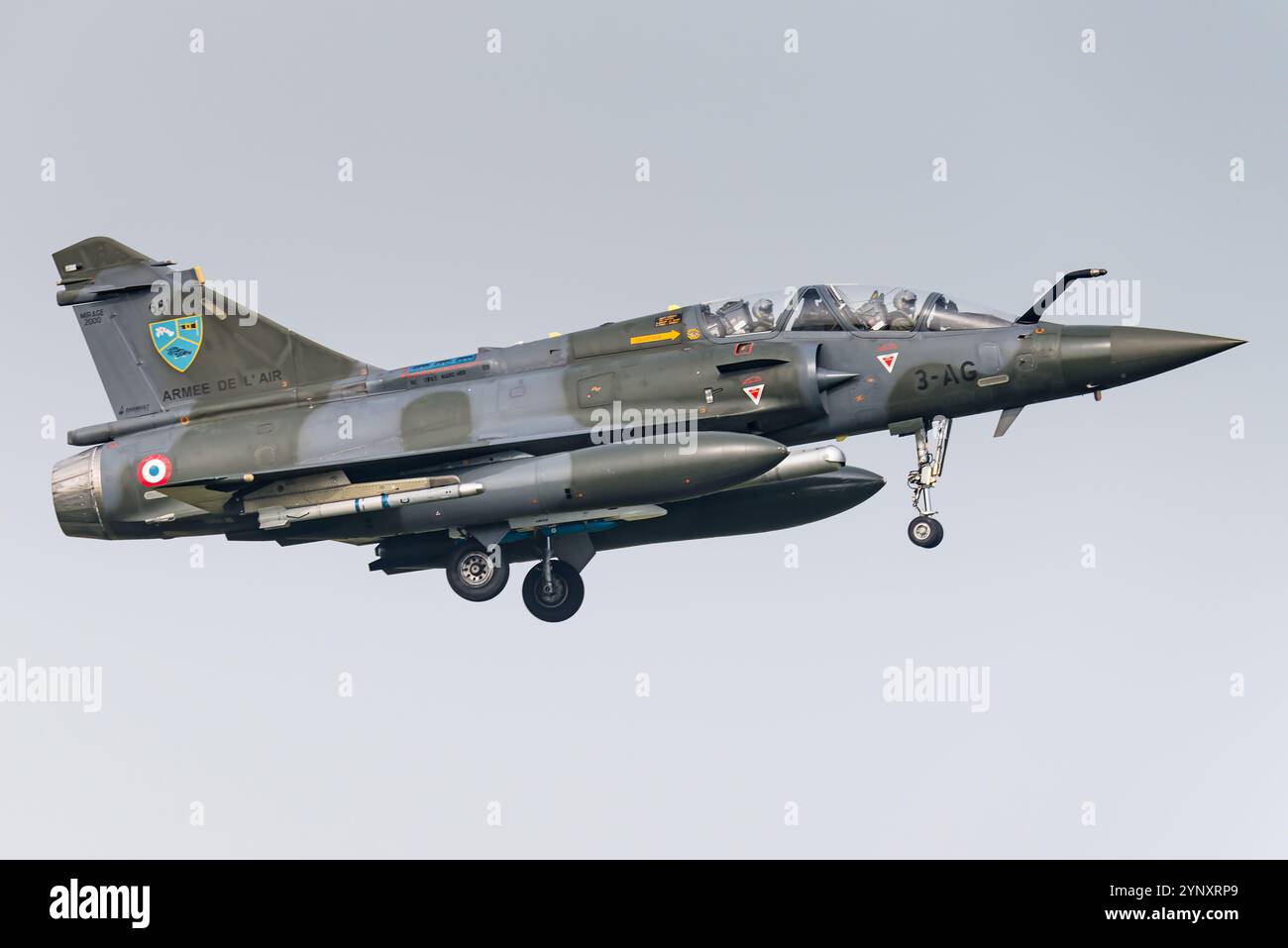 Un caccia jet di quarta generazione Dassault Mirage 2000 monomotore, ala delta dell'aeronautica militare francese. Foto Stock