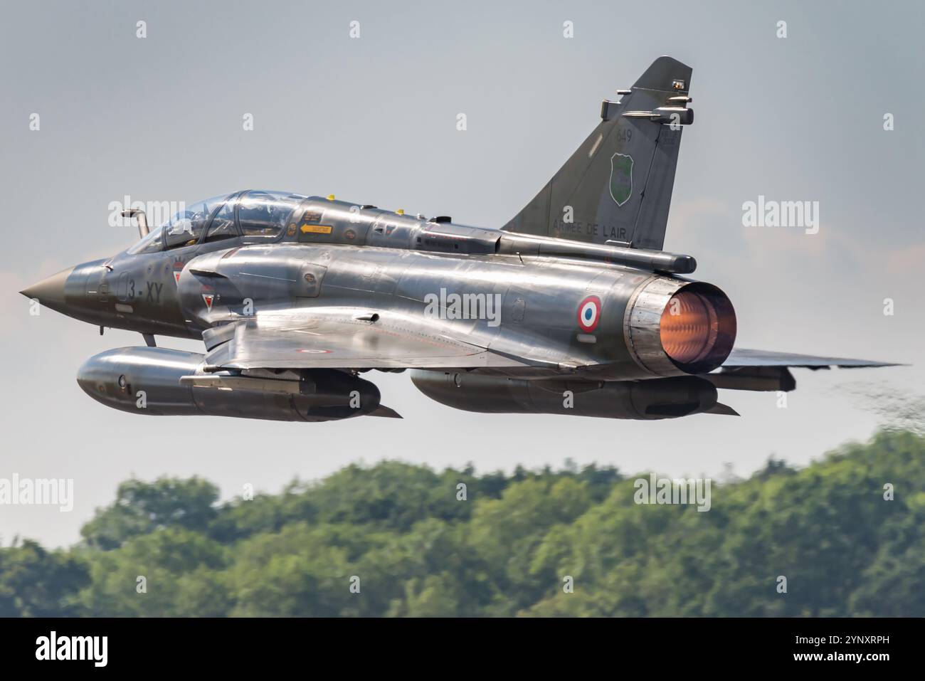 Un caccia jet di quarta generazione Dassault Mirage 2000 monomotore, ala delta dell'aeronautica militare francese. Foto Stock