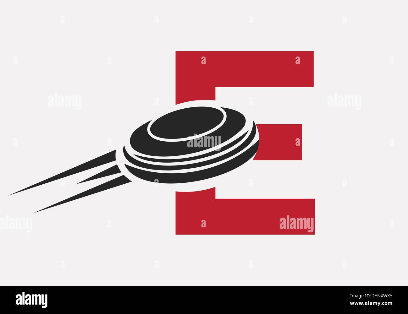 Lettera iniziale e modello vettoriale logo Hockey Puck Illustrazione Vettoriale