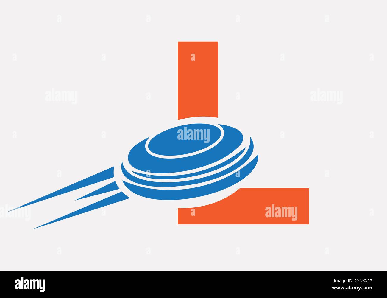 Lettera iniziale L Hockey Puck Logo modello vettoriale Illustrazione Vettoriale
