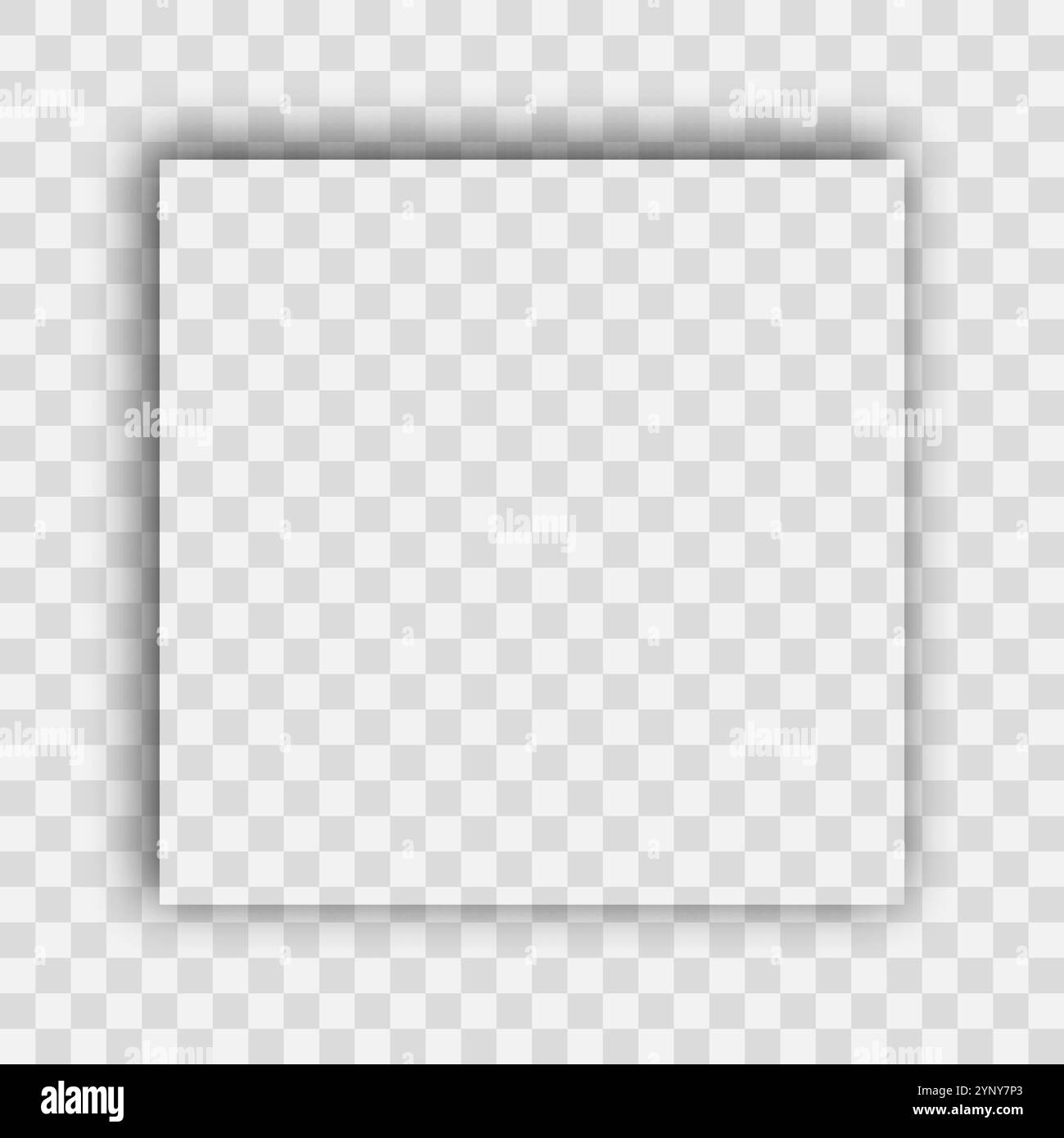Ombra realistica trasparente scura. Ombra quadrata isolata su sfondo trasparente. Illustrazione vettoriale. Illustrazione Vettoriale