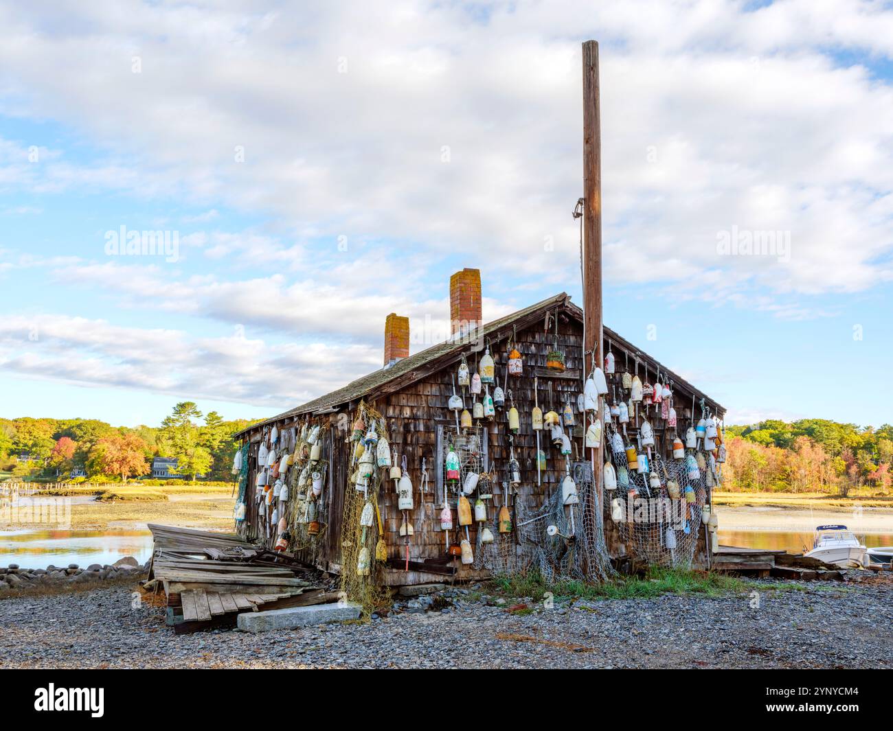 Lobster Shack vicino al faro di Nubble York, Maine New England, Stati Uniti Foto Stock