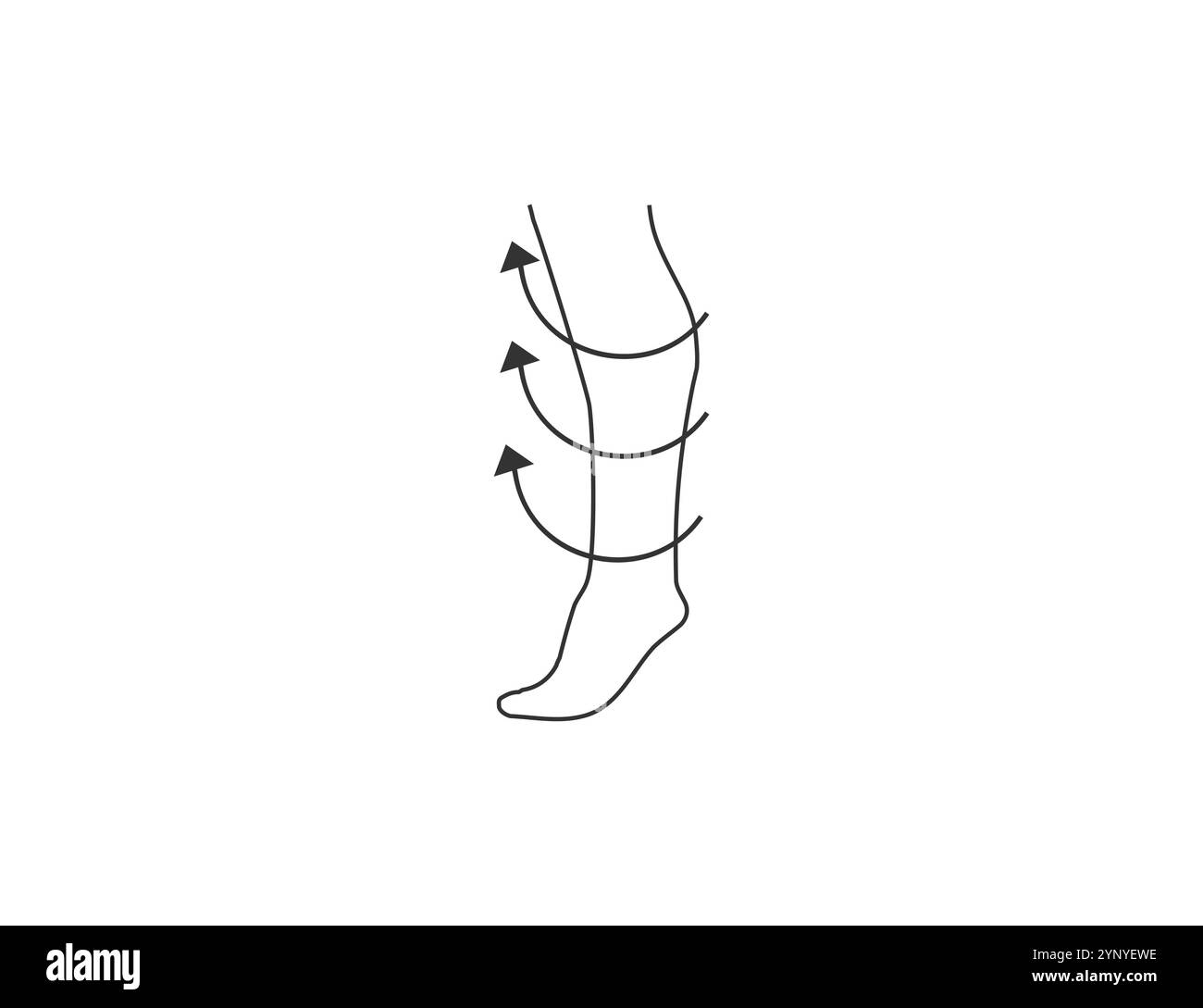 Compressione, icona gamba. Illustrazione vettoriale. Illustrazione Vettoriale