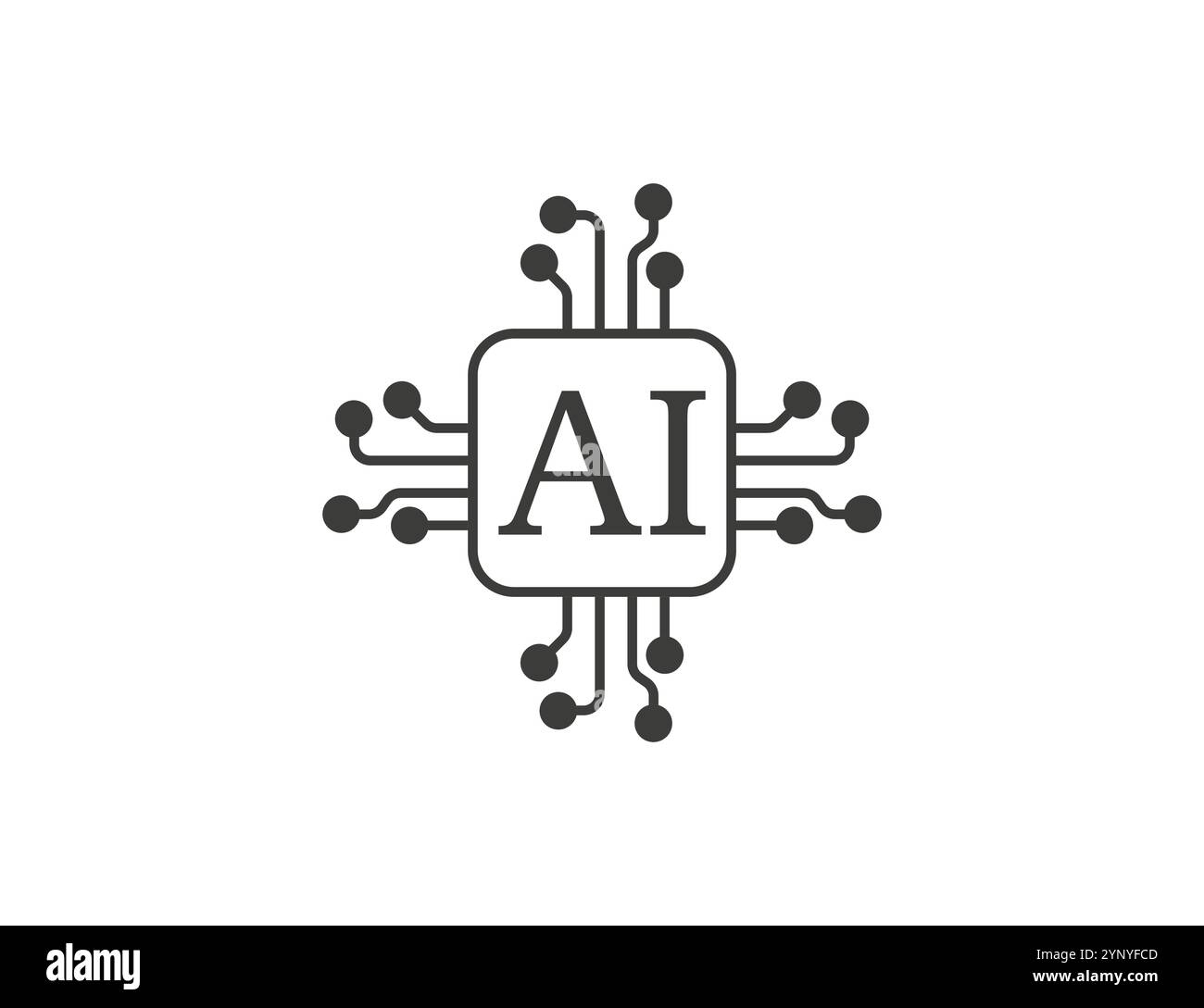Ai, icona dell'intelligenza artificiale. Illustrazione vettoriale. Illustrazione Vettoriale