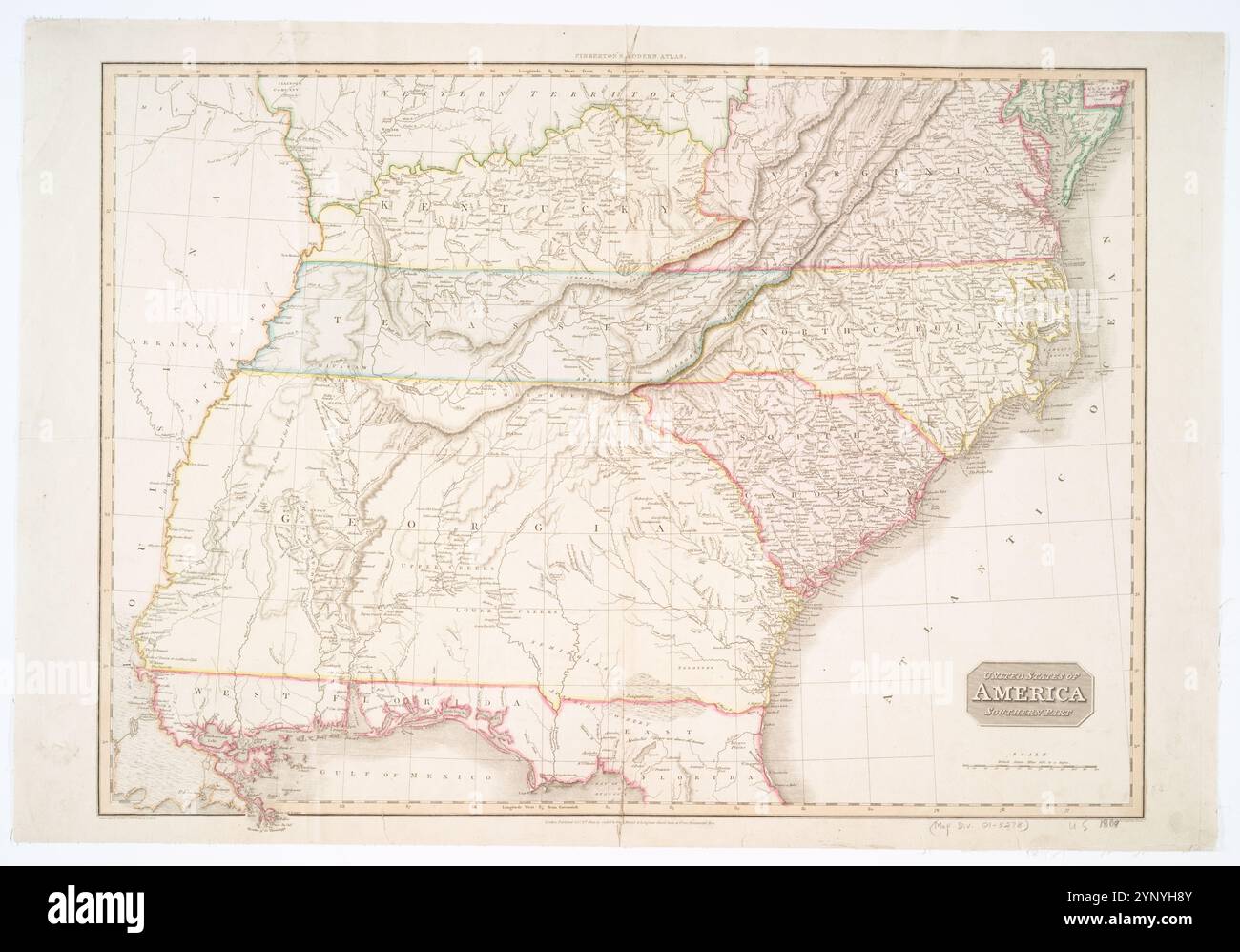 Stati Uniti d'America, parte meridionale 1815 di Pinkerton, John, 1758-1826 Foto Stock