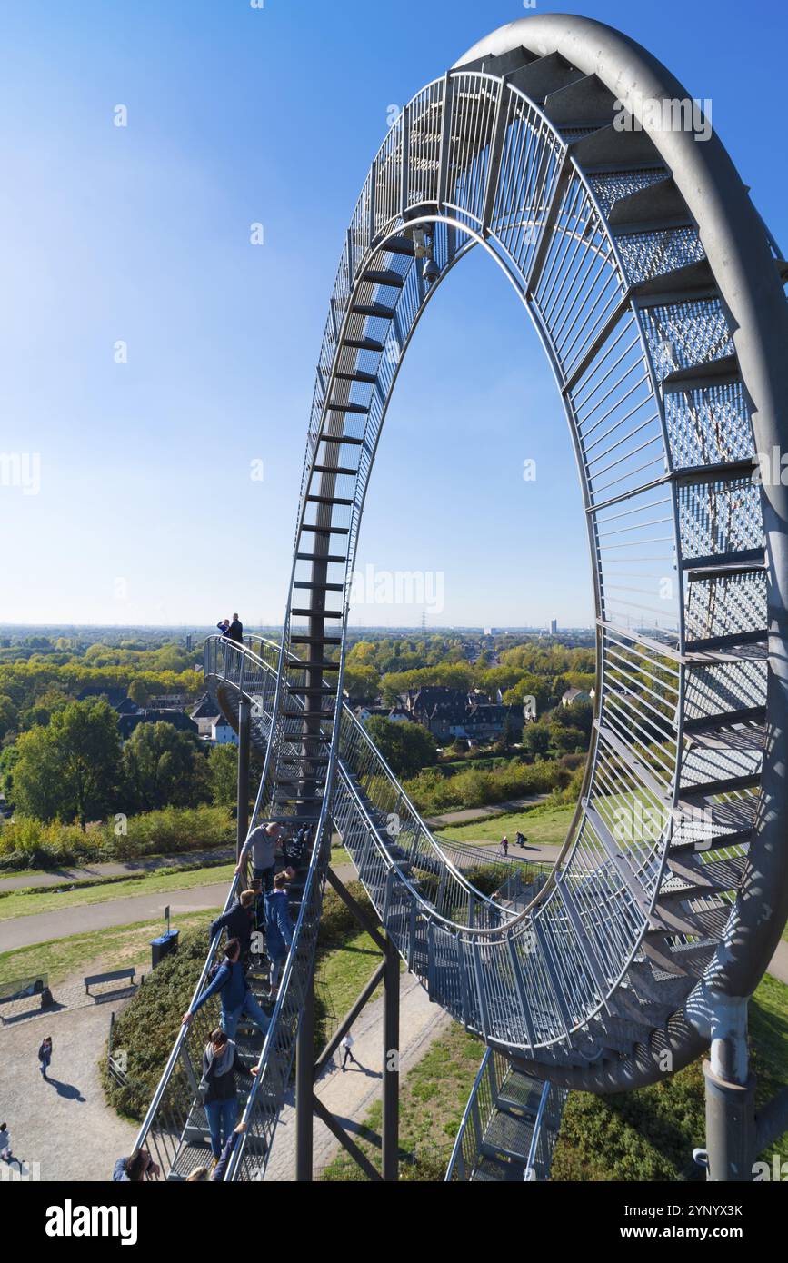 DUISBURG, GERMANIA, 30 AGOSTO 2018: Dettaglio della montagna magica della tigre e della tartaruga nell'ex area di scarico delle miniere Foto Stock