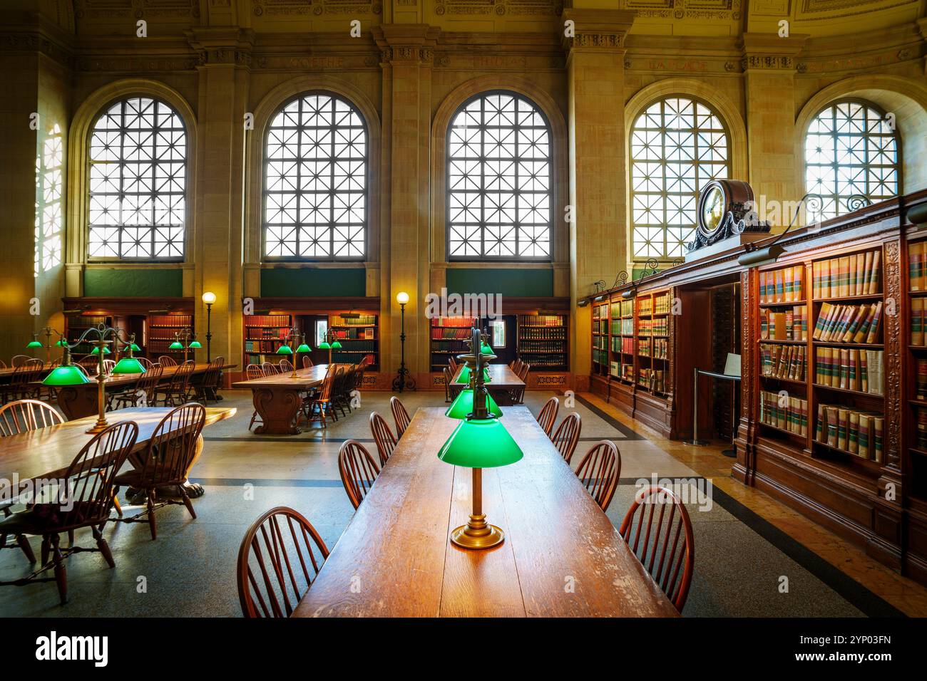 Bates Hall, Boston Public Library, Mc Kim Building Boston, Massachusetts, Stati Uniti Foto Stock