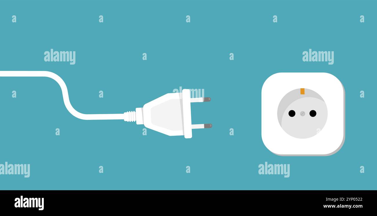 Spina e presa, elettricità - banner, sfondo Illustrazione Vettoriale