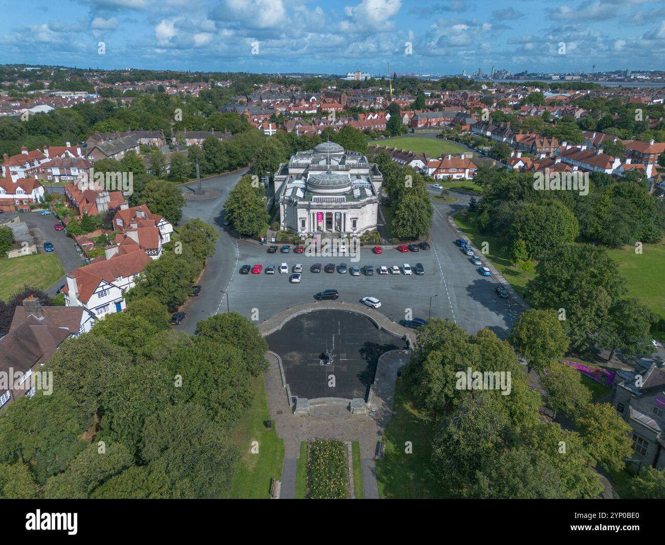 Vista aerea della Lady Lever Art Gallery, Port Sunlight, Merseyside, Regno Unito. Foto Stock