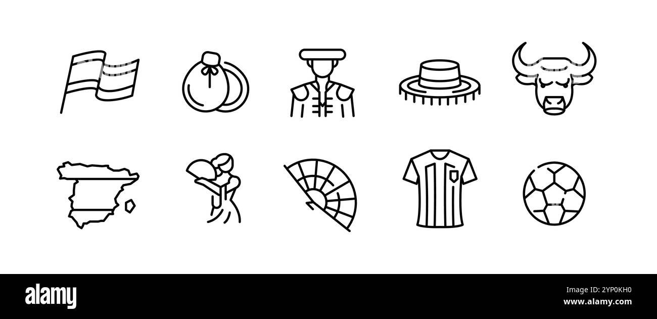 Set icone Spagna Illustrazione Vettoriale