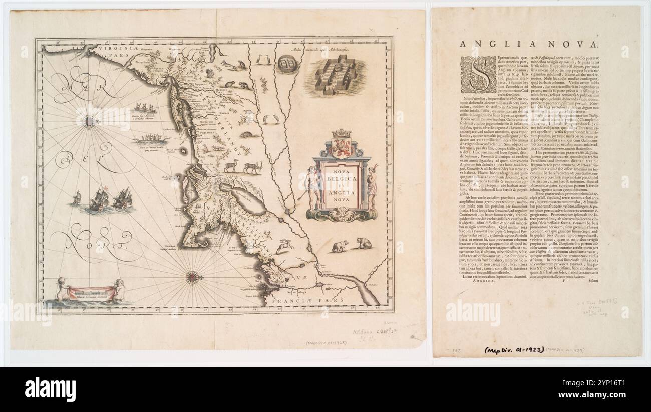 Nova Belgica e Anglia Nova. 1640 di Blaeu, Willem Janszoon, 1571-1638 Foto Stock