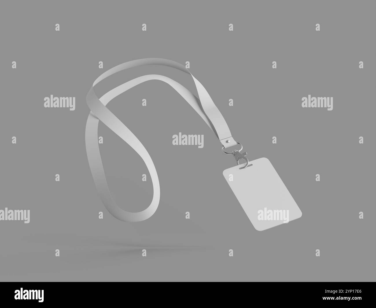 Badge ID con rendering 3D Lanyard Mockup Foto Stock