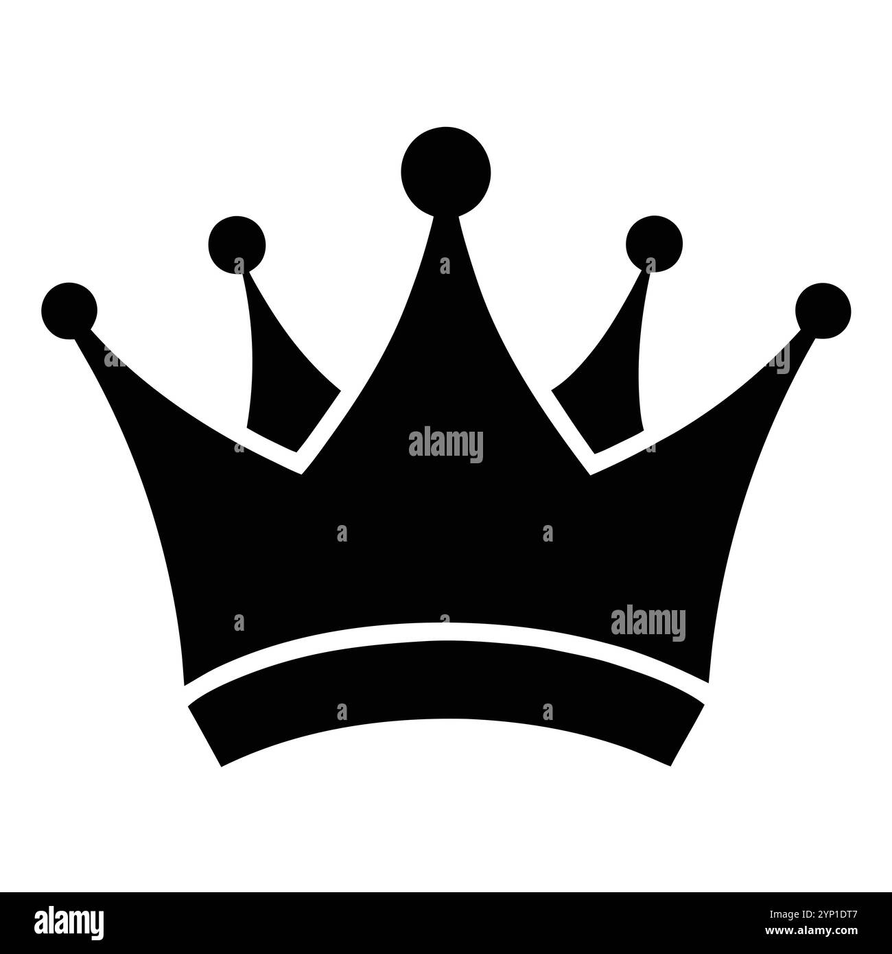 Logo dell'icona King Crown silhouette vettoriale Illustrazione Vettoriale