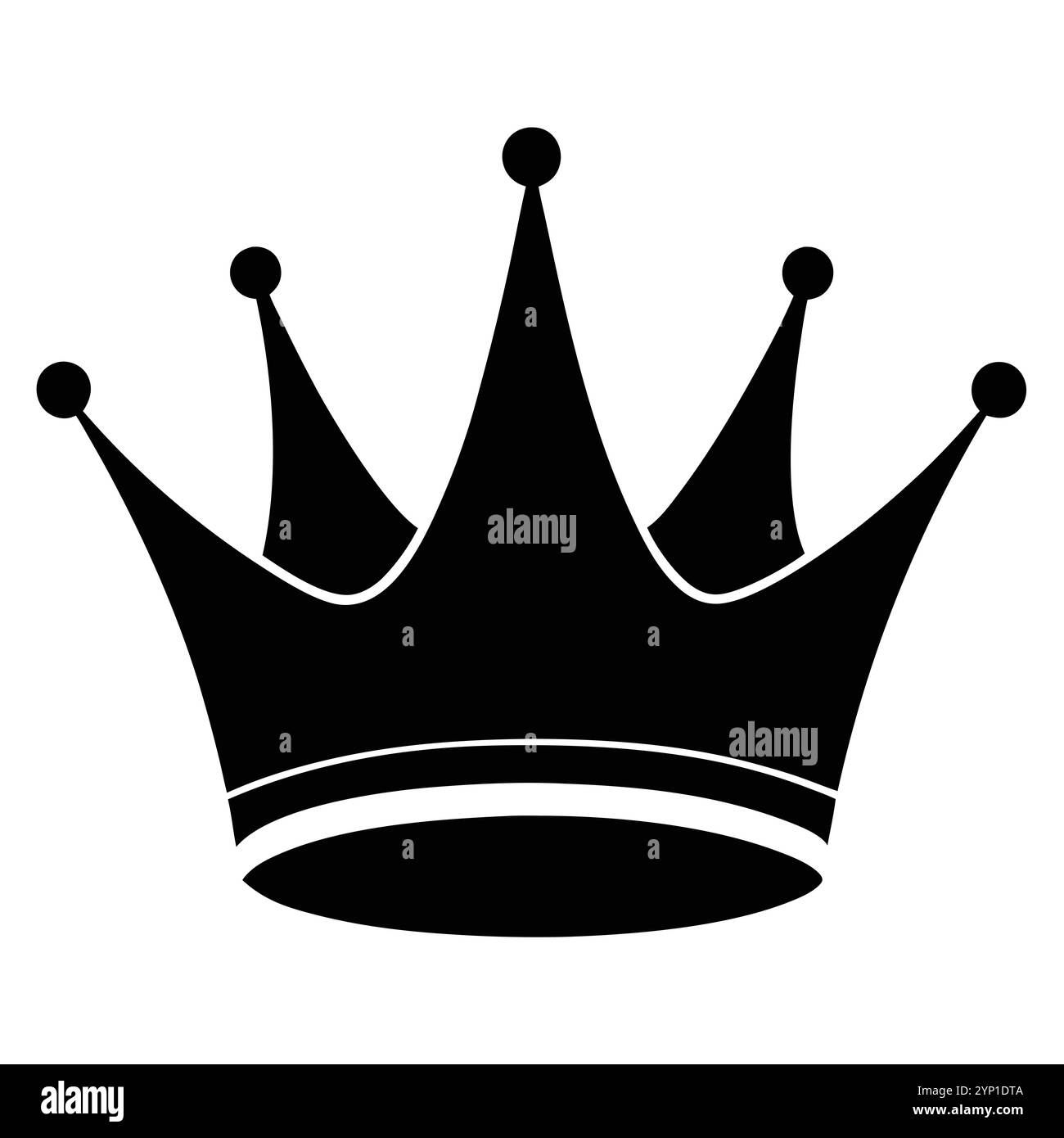 Logo dell'icona King Crown silhouette vettoriale Illustrazione Vettoriale