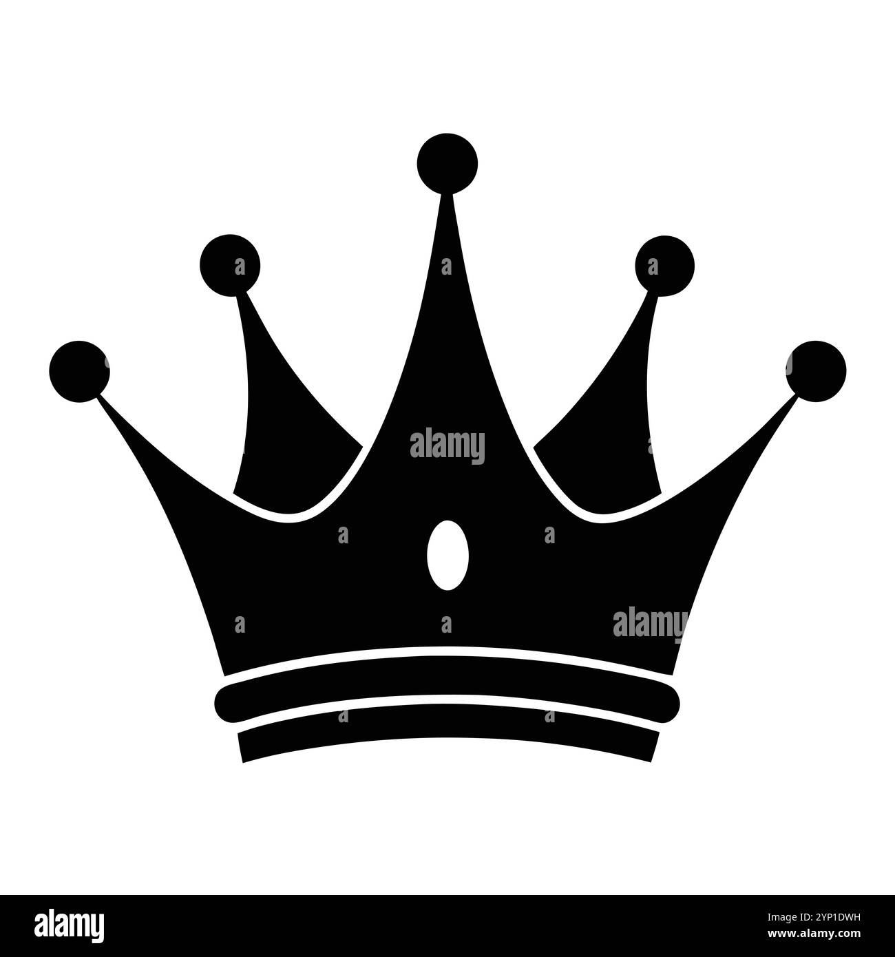 Logo dell'icona King Crown silhouette vettoriale Illustrazione Vettoriale