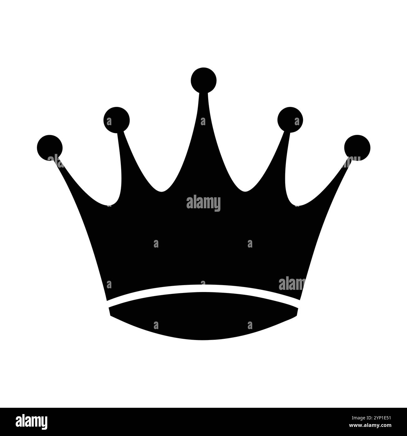 Logo dell'icona King Crown silhouette vettoriale Illustrazione Vettoriale