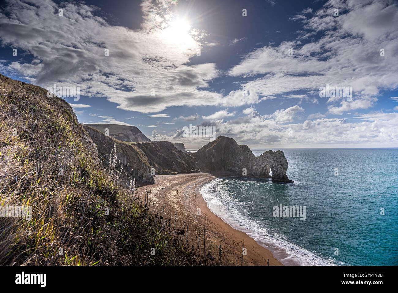 Durdle porta all'alba Foto Stock