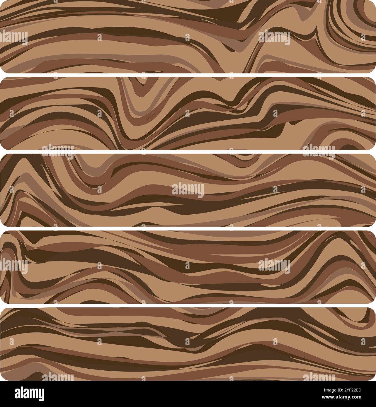 Cinque tavole di legno. Struttura in legno astratto vettoriale con design piatto. Illustrazione Vettoriale