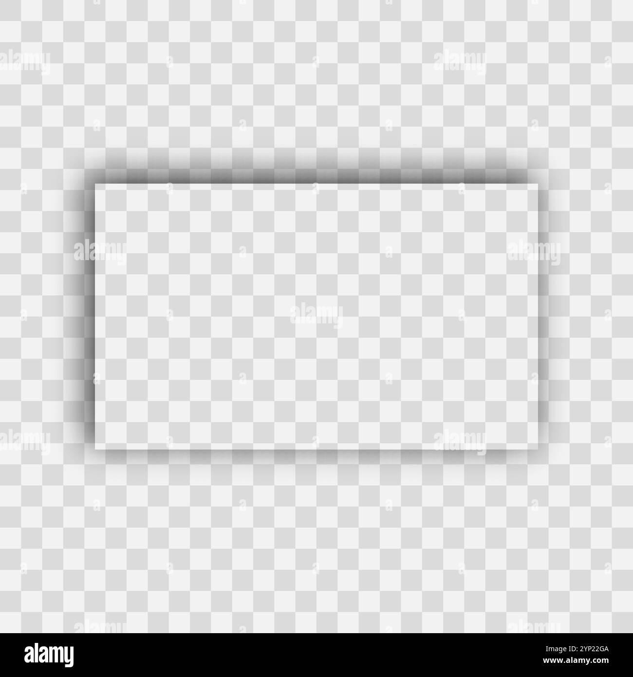 Ombra realistica trasparente scura. Ombra rettangolare isolata su sfondo trasparente. Illustrazione vettoriale. Illustrazione Vettoriale