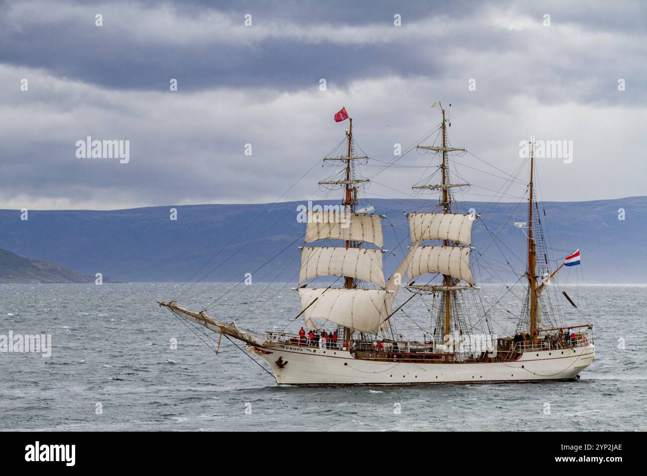 Nave da spedizione Europa che opera da Ushuaia, Argentina, alla Penisola Antartica in Antartide, Oceano meridionale, regioni polari Foto Stock