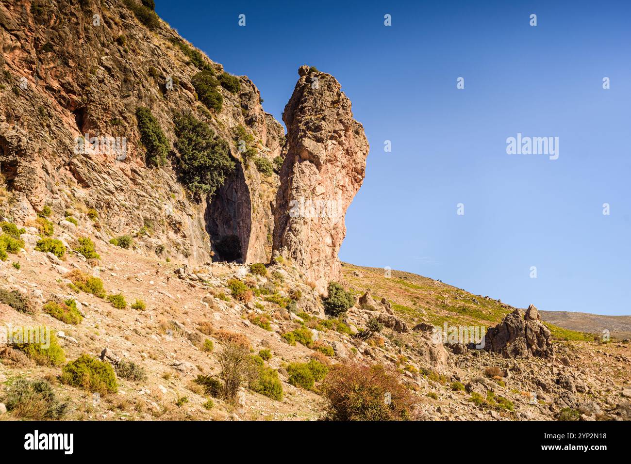Formazioni rocciose nella Sierra Guejar, Sierra Nevada, Granada, Andalusia, Spagna, Europa Foto Stock