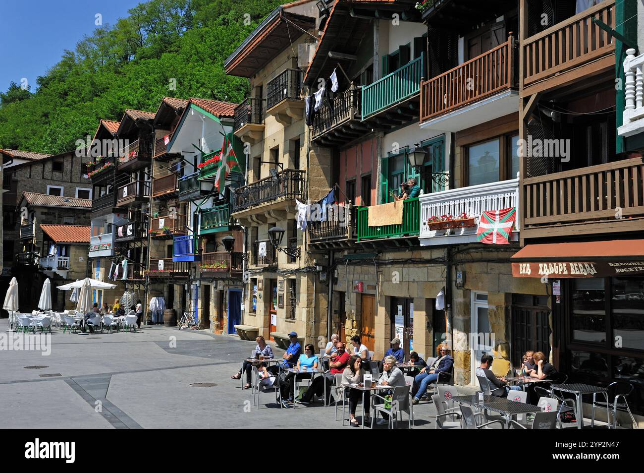 Plaza de Santiago, Pasaia-San Juan, San Sebastian, Baia di Biscaglia, provincia di Gipuzkoa, paesi Baschi, Spagna, Europa Foto Stock