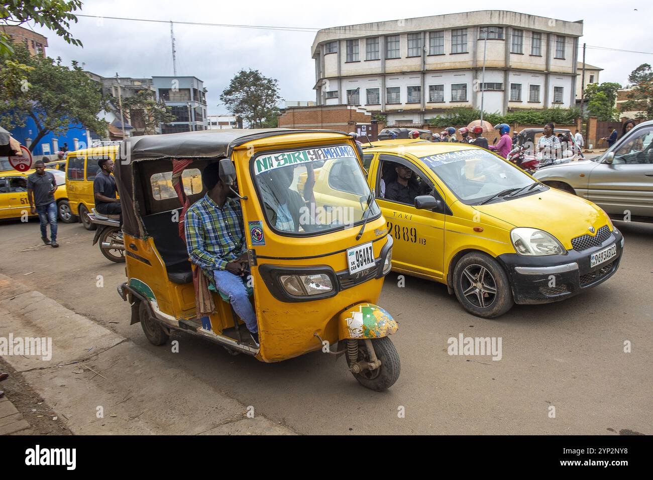 Traffico a Bukavu, Repubblica Democratica del Congo, Africa Foto Stock