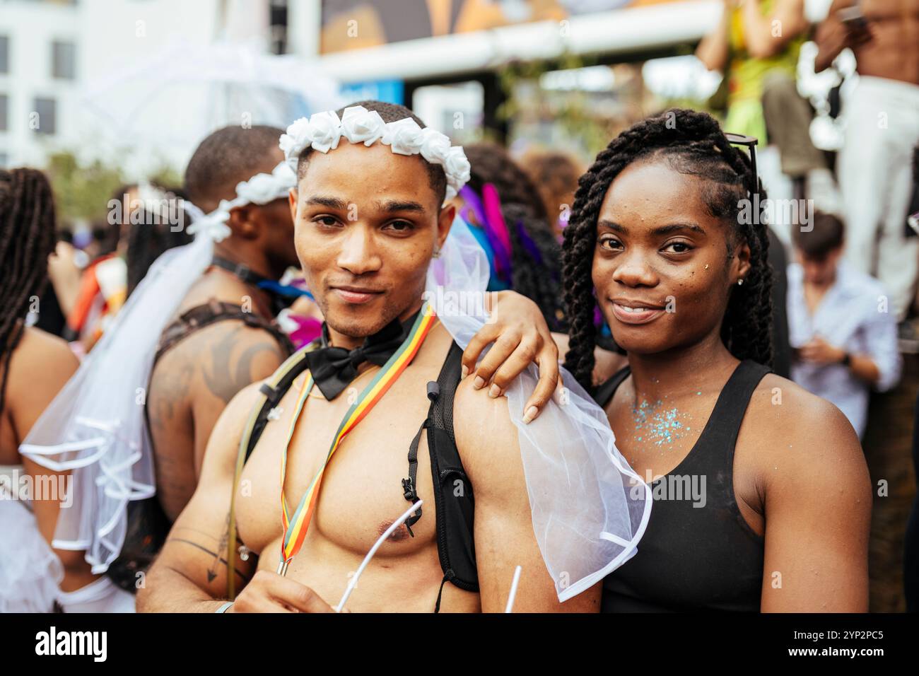 Notting Hill Carnival, Kensington, West London, Inghilterra, Regno Unito, Europa Foto Stock