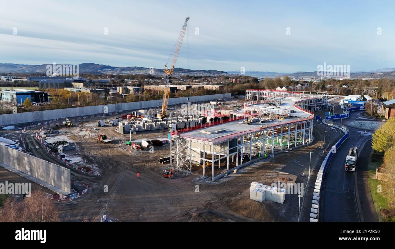 Inverness, Regno Unito. 28 novembre 2024. Cantiere della nuova prigione di HMP Highland a Inverness, vicino al più grande parco commerciale della città a Eastfield. L'attuale prigione di Porterfield ha una capacità progettuale di 93 persone, ma oggi ospita 108 prigionieri. La nuova prigione ha una capacità progettuale di 200 persone e si prevede che aprirà nel 2026 al costo di 209 milioni di sterline. Crediti: Andrew Smith/Alamy Foto Stock
