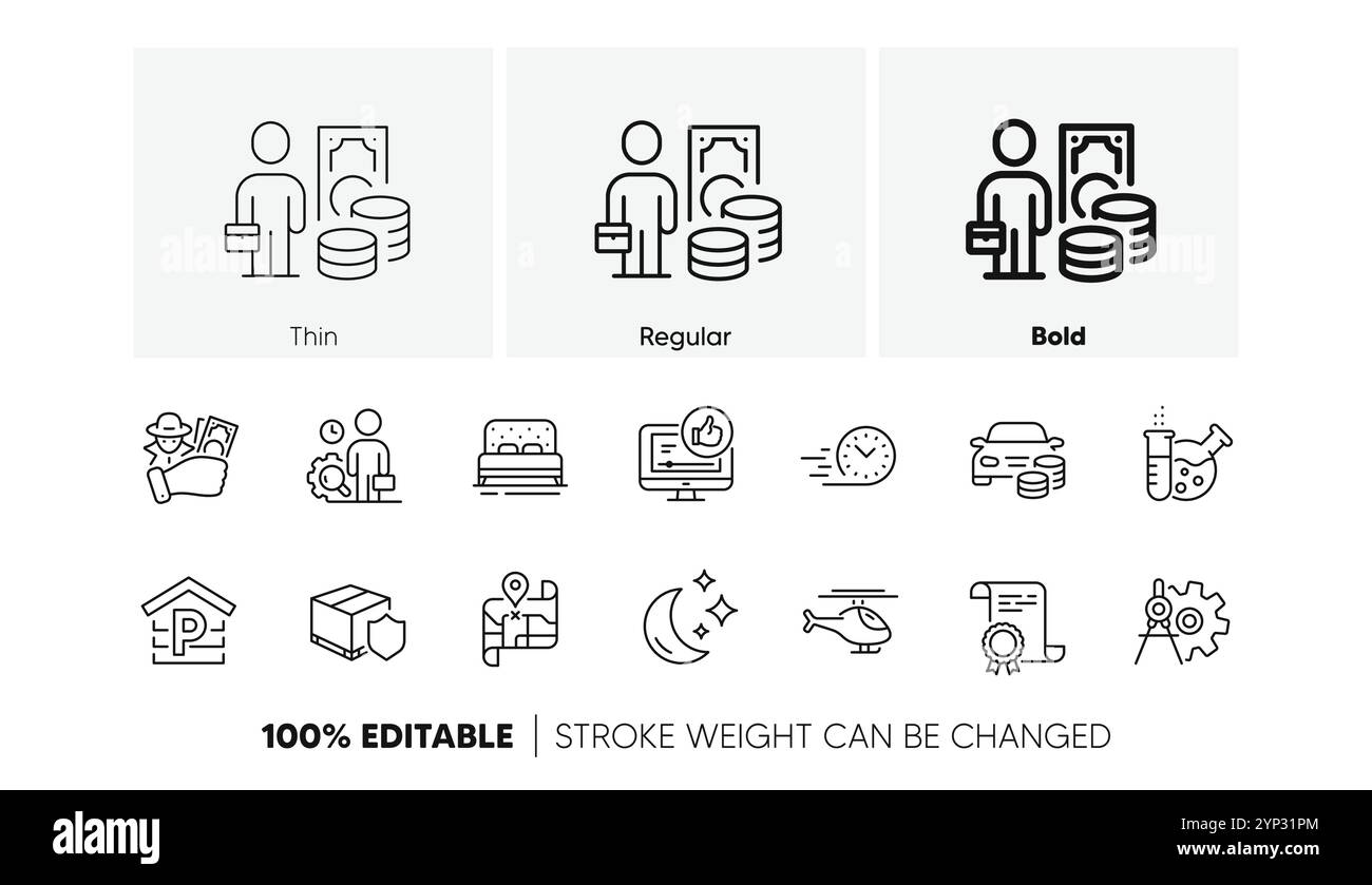 Icone di certificato, consegna rapida e linea Acquista auto. Per applicazioni Web, stampa. Icone di linea. Vettore Illustrazione Vettoriale