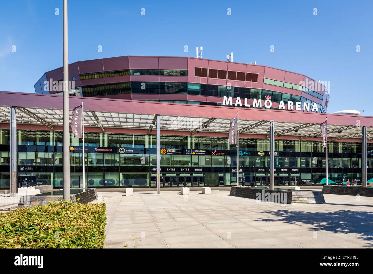 La Malmö Arena è un'arena polivalente al coperto situata a Malmö, Svezia, sede della squadra di hockey su ghiaccio Malmö Redhawks, aperta nel 2008. Foto Stock