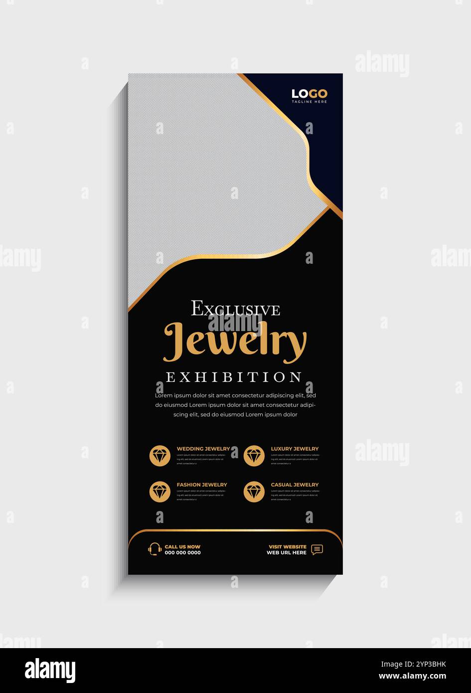 Striscioni avvolgibili o design elegante Illustrazione Vettoriale
