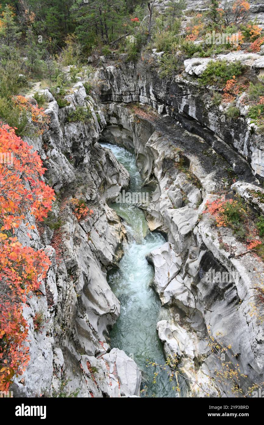 Gola di Jabron o Canyon, vicino a Trigance, nel Parco regionale della Gola di Verdon, Var Provence Francia Foto Stock