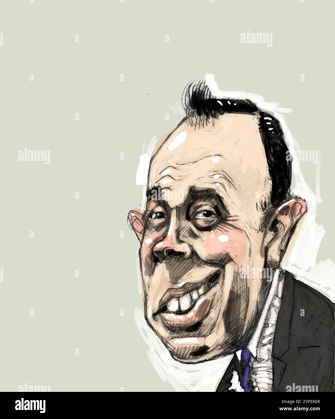 Caricatura testa e spalle ritratto satirico di Matt Hancock (Matthew John David Hancock), ex membro del Parlamento britannico (MP) per West Suffolk Foto Stock