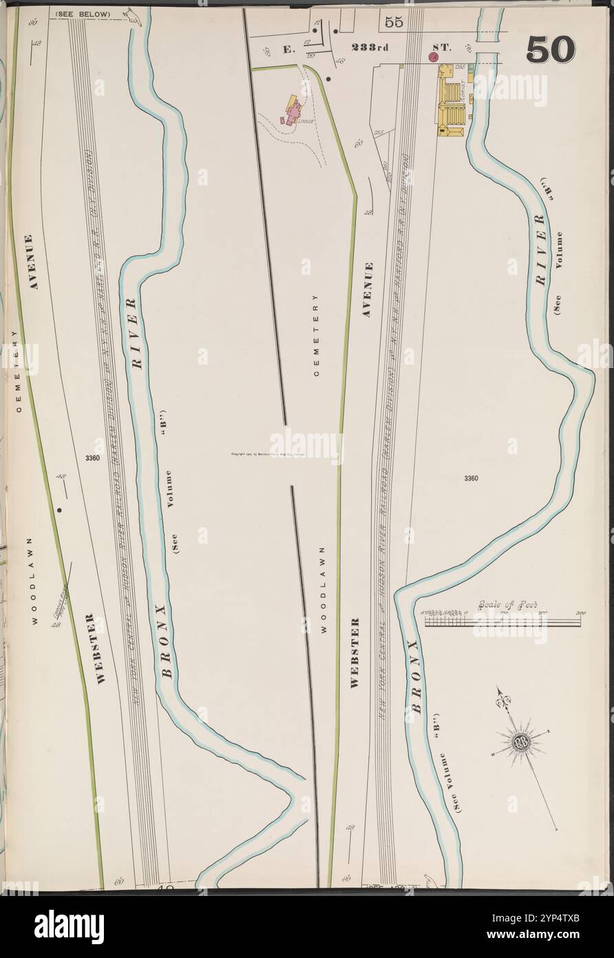 Bronx, V. 13, targa n. 50 [Mappa delimitata da E. 233rd St., Webster Ave.] 1900 Foto Stock