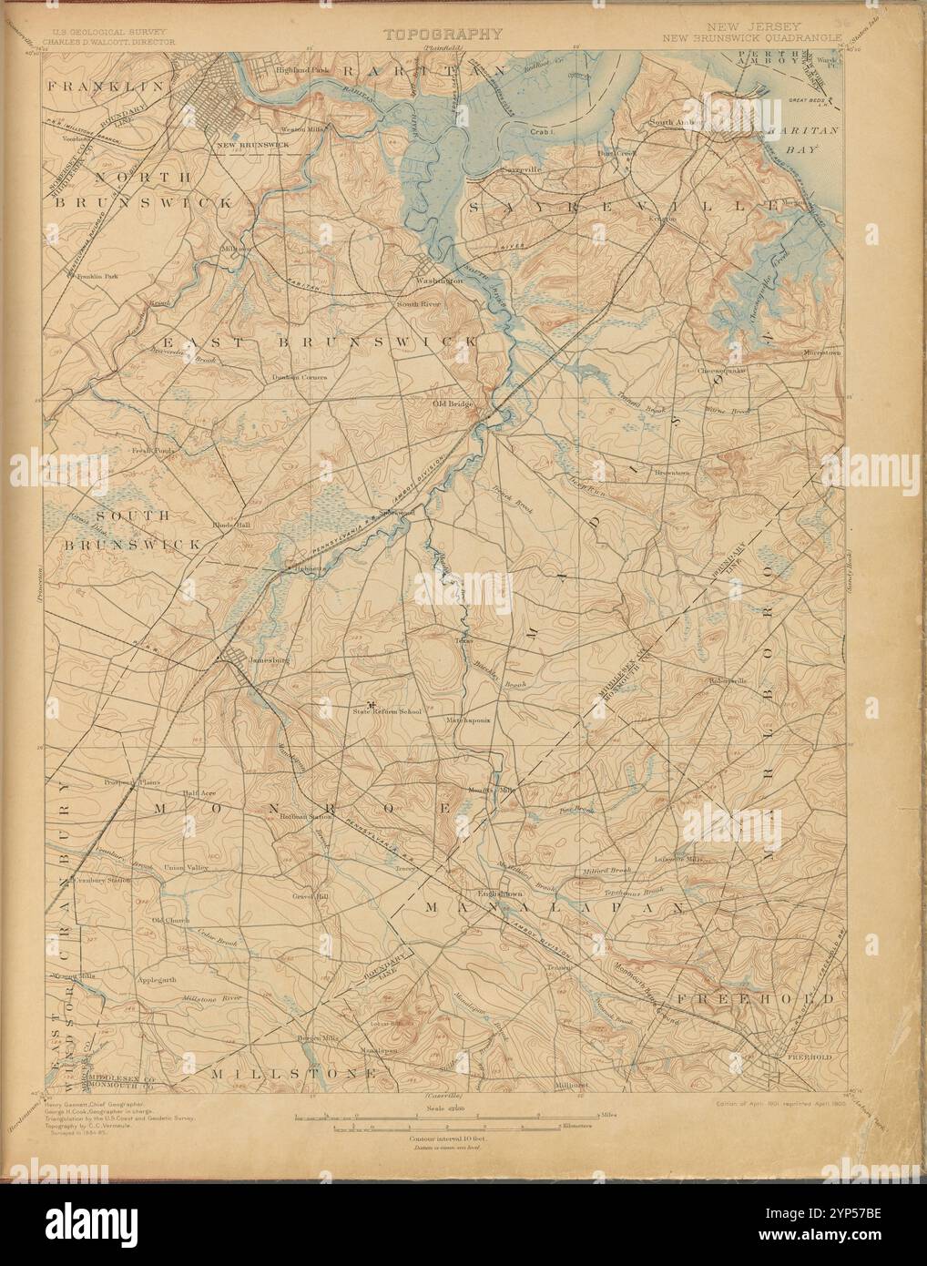 New Brunswick, indagine del 1884-85, ed. Del 1901, rif. 1905. Foto Stock