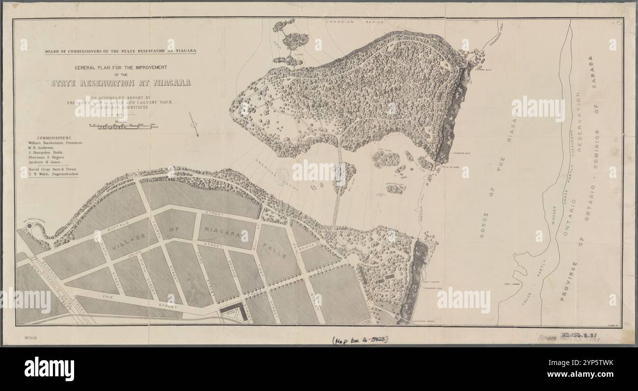 Piano generale per il miglioramento della riserva statale a Niagara 1887 da Olmsted, Frederick Law, 1822-1903 Foto Stock