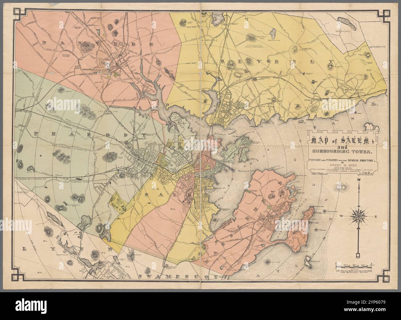 Mappa di Salem e delle città circostanti 1884 di Meek, Henry M.. Foto Stock