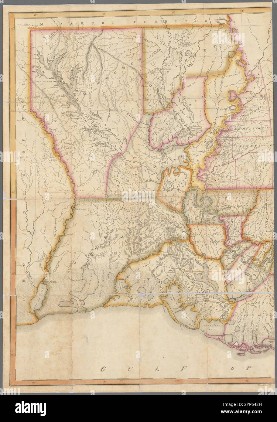 Una mappa dello stato della Louisiana con parte del territorio del Mississippi 1816 di Darby, William, 1775-1854 Foto Stock