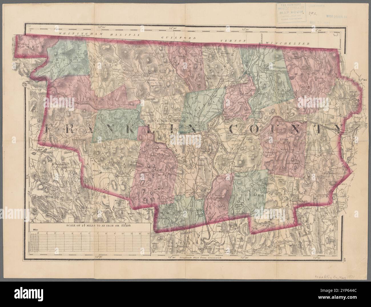 Franklin County 1871 di Walling, Henry Francis, 1825-1888 Foto Stock