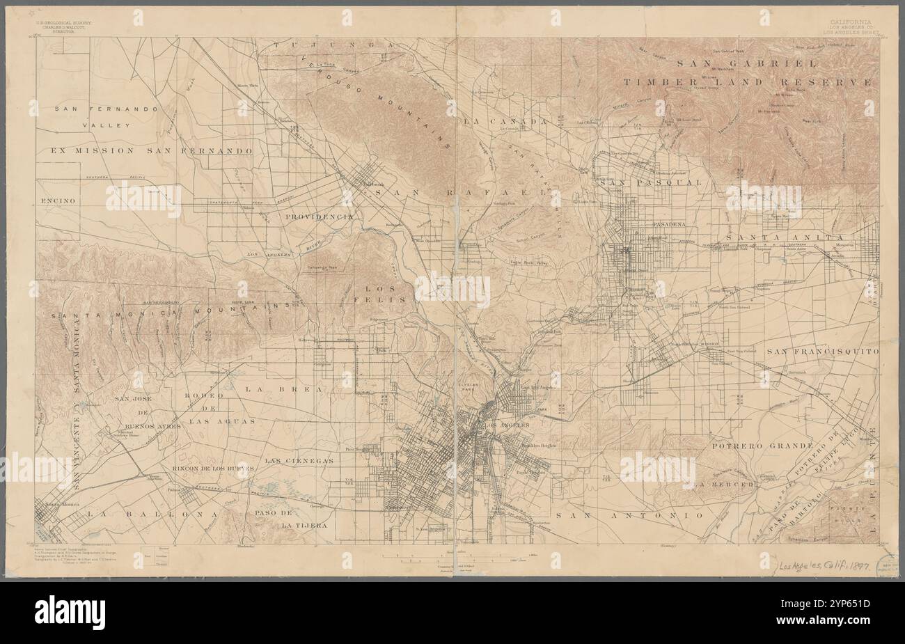 California (Los Angeles Co.) Los Angeles foglio 1896 di Walcott, Charles D. (Charles Doolittle), 1850-1927 Foto Stock