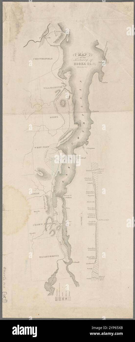 Mappa del terziario di Essex Co. : [New York] 1850 - 1859 di Merchant, George W., 1789 o 1790-1843 Foto Stock