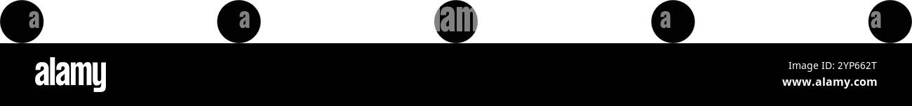 Linea di tracciamento elemento orizzontale tratteggiato per foglio di lavoro per bambini, linea tratteggiata per scrivere, disegnare e illustrazione per lo sviluppo di abilità motorie Illustrazione Vettoriale