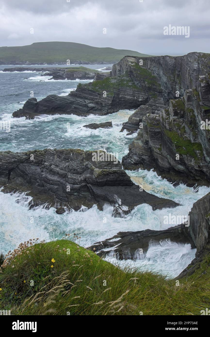 Kerry Cliffs, Country Kerry, Irlanda, Europa Foto Stock
