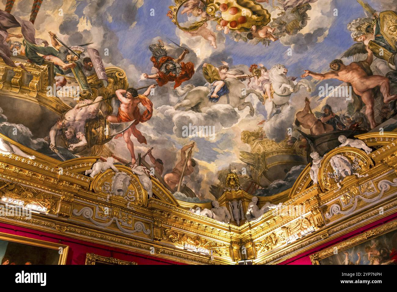FIRENZE, ITALIA, 28 OTTOBRE 2015 : interni e dettagli architettonici di Palazzo Pitti, 28 ottobre 2015 a Firenze, Italia, Europa Foto Stock