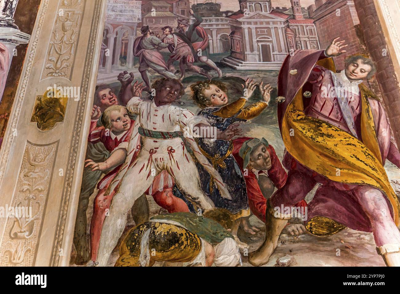 ORTA SAN GIULIO, ITALIA, 29 MAGGIO 2019: Interni decori e affreschi della cappella del Sacro monte di Orta, 29 maggio 2019, a Orta san Giulio, italia Foto Stock