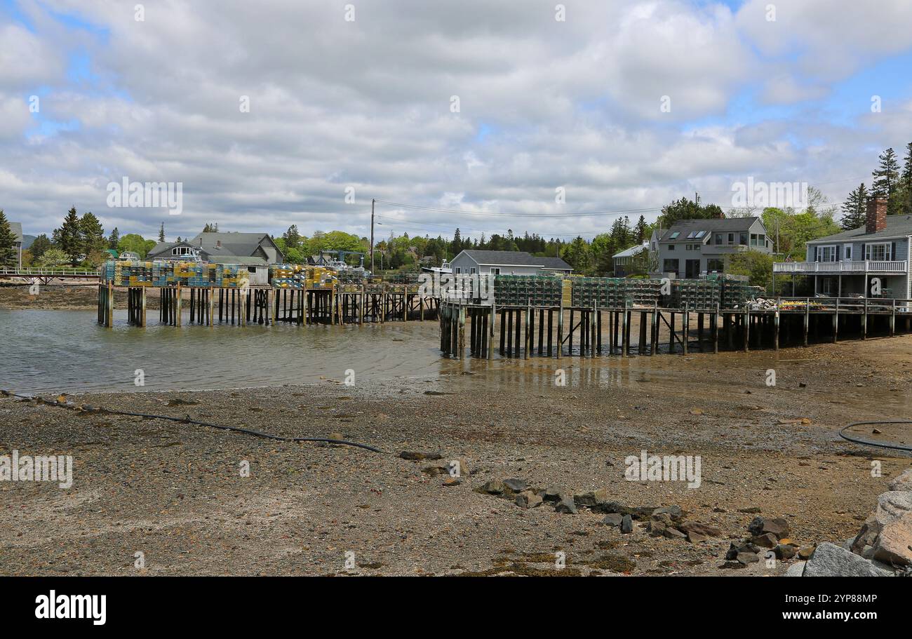 Molo di aragosta a Little Island Marine, Maine Foto Stock