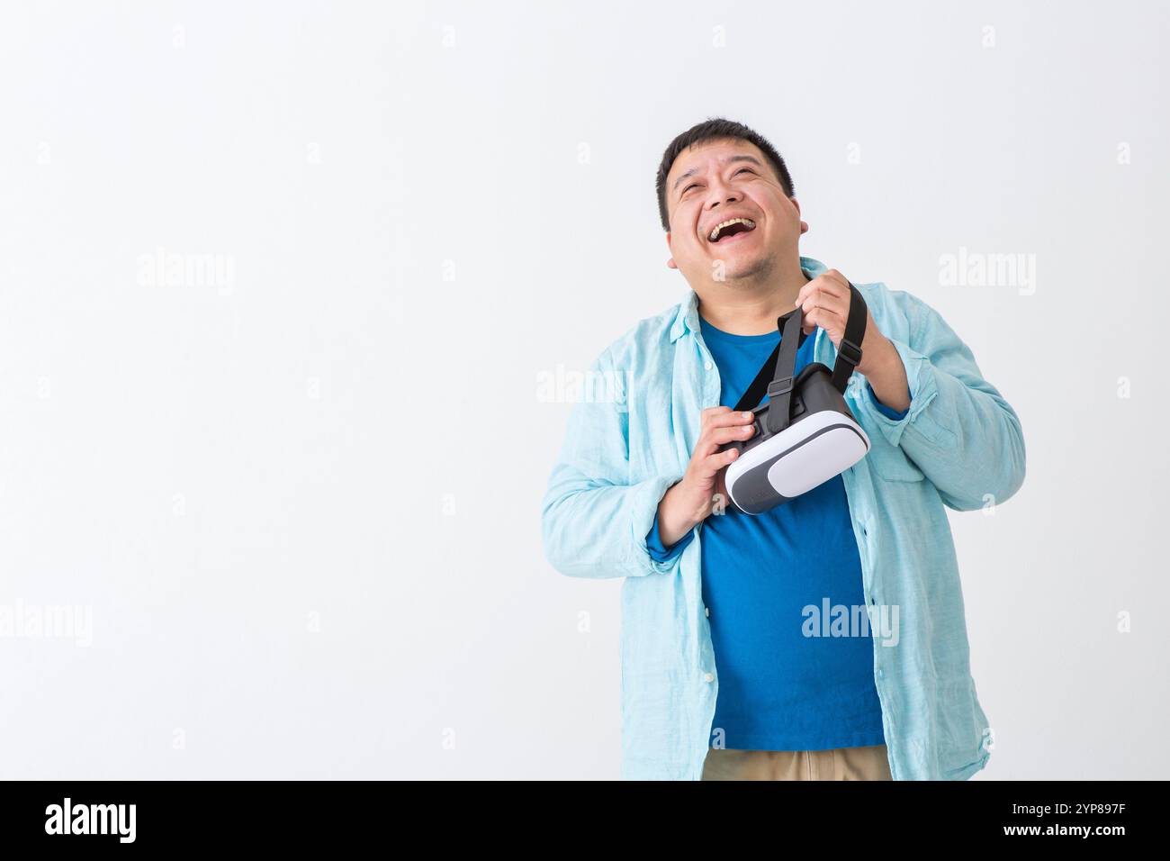 Uomo con VR Foto Stock