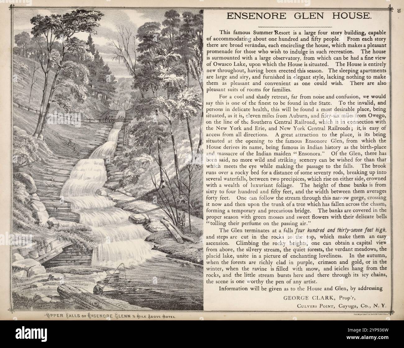 Ensenore Glenn House.; George Clark, Prop'r, Culvers Point, Cayuga Co., N.Y. 1875 di J.B. Beers & Co. Foto Stock